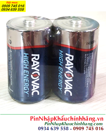 Pin Rayovac LR20, Pin đại D 1.5v Alkaline Rayovac LR20 HighPower chính hãng (Loại 02viên)